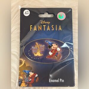 Disney Fantasia Mickey Mouse Enamel Pin with Blue and Red